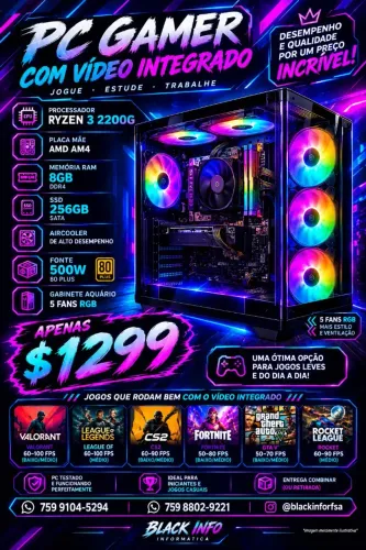 ? PC GAMER COM VÍDEO INTEGRADO