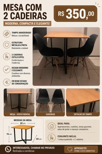 Mesa com 2 cadeiras