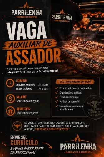 Vaga auxiliar de cozinha
