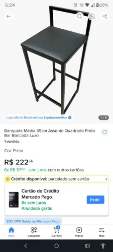 Banqueta para mesa bistrô 60cm pouco usada 150 cada uma retirar 
