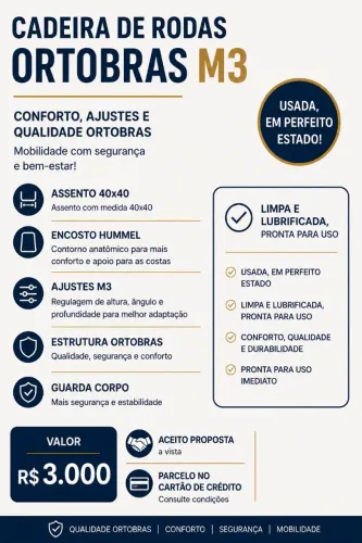Cadeira de rodas M3 Ortobras