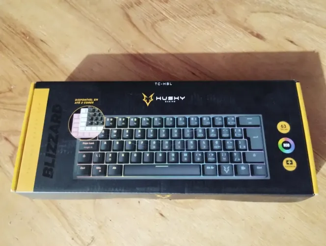 Teclado Mecânico Gamer Husky Blizzard 60% RGB - Switch Gateron Brown - ABNT2