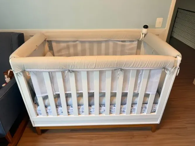 Berço Nordic Puppi Mobile + Colchão Ortobom + Proteções - Excelente Estado