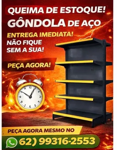 Gôndola preta branca parede central