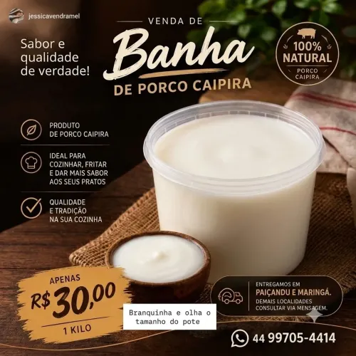 Banha de Porco Caipira - 1Kg