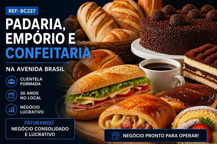 Padaria/Empório na Av Brasil! Negócio consolidado e lucrativo! - OPORTUNIDADE