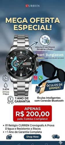 01 relógio + um óculos inteligente bluethoo de brinde