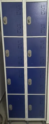 Armário roupeiro aço 8 portas azul