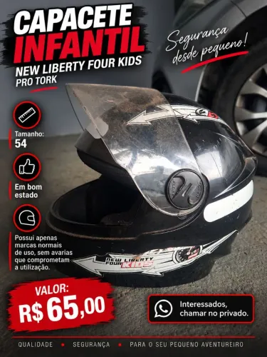 Capacete Infantil New Liberty Pro Tork Tam. 54