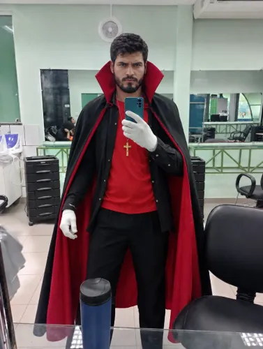 Capa do Conde Drácula Halloween , 1,40 de altura e 2, 35 de largura