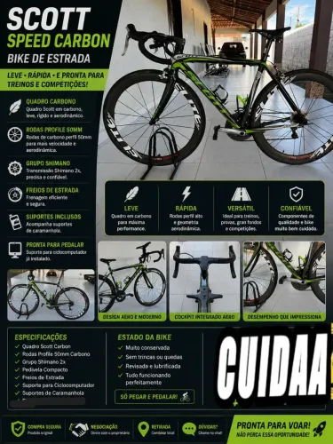 ? Scott Speed Carbon - 8kg | Rodas Carbono 50mm