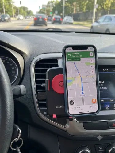 Suporte de Celular Veicular A'GOLD para Saída de Ar (Sistema Automático One Touch)<br>
