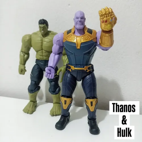 Lote de bonecos Thanos e Hulk Fondjoy Original
