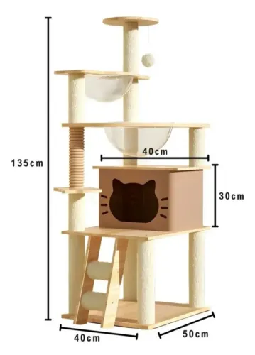 Arranhador Cama Gato Playground Casa Pet Escalador Vertical