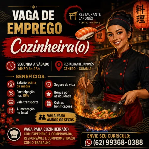 Vaga para Cozinheira(o)
