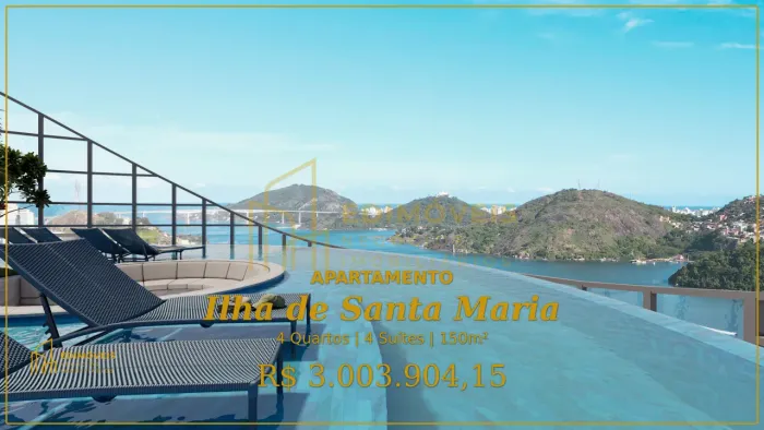 Incrível Apartamento com 4 Suítes na Ilha de Santa Maria, Vitória
