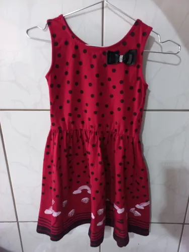 Vestido infantil vermelho Laço