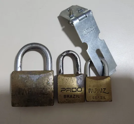 3 Cadeados Papaiz/Pado sem Chave + Porta-Cadeado - Para Reparo