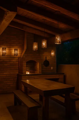 Luminária de Fibra natural - Iluminação aconchegante