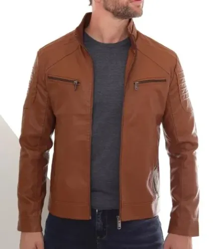 Jaqueta Masculina de Couro Sintético
