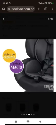 Cadeirinha para auto infantil,com isofix, rotação 360, de 0 a 36 kg( produto usado)