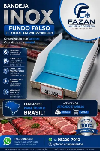 Bandeja de açougue inox