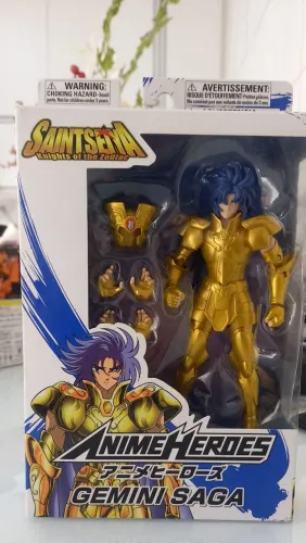 ACTION FIGURE CAVALEIROS DO ZODIACO GEMINI SAGA OFICIAL BANDAI NOVO