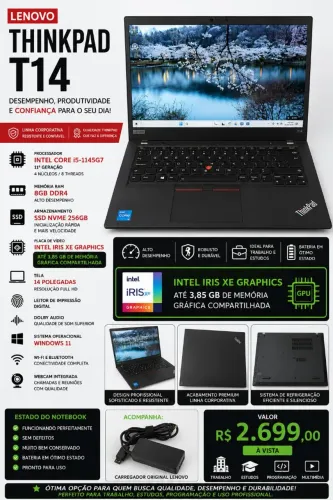 Notebook Lenovo ThinkPad T14