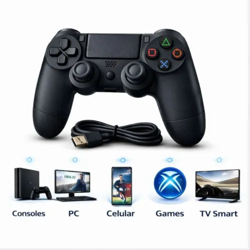 Controle sem fio Ps4 recarregável Joystick Vibração Touchpad