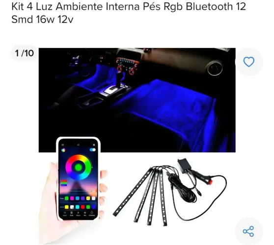 Fita de led para os pés de carro