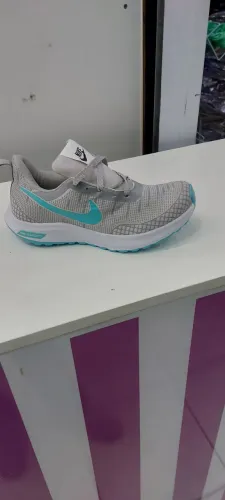 TÊNIS NIKE FEMININO CINZA COM VERDE CIANO GENÉRICO TAMANHOS 34 AO 39