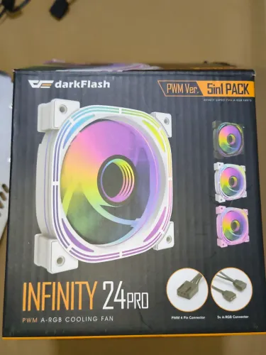 kit com 5Cooler Fans Aigo Darkflash Infinity 24 Pro ARGB + PWM