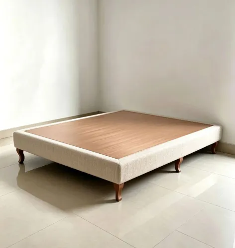 Cama Box base casal slim em LINHO.Entrego.
