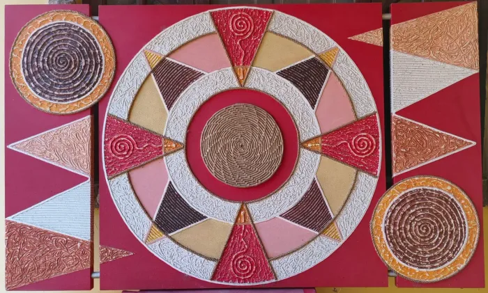 Quadro Decorativo Artesanal Abstrato 3D - Peça Exclusiva para Sala, Escritório ou Hall