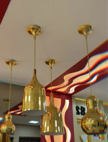 Conjunto de pendente dourado