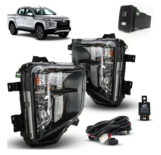 Kit Farol Auxiliar De Milha - Compatível com Mitsubishi L200 2020 em diante