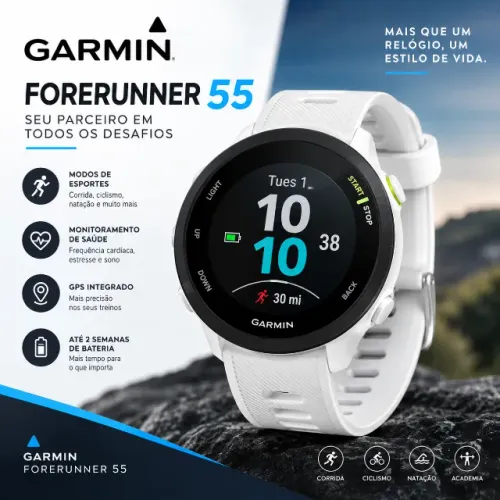 RELOGIO GARMIN 55 BRANCO