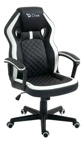Cadeira Gamer Duex Vortex Preto Estofamento Couro Sintético Altura Ajustável