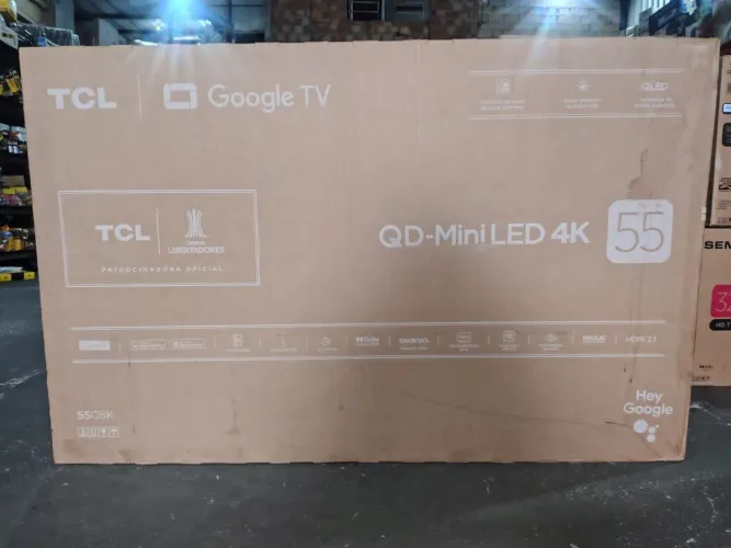 TV TCL 55 Polegadas QLED 4K 55C6K WiFi Bluetooth Google TV HDR10+ Dolby Atmos Vision