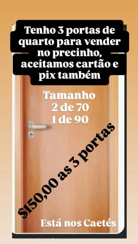 3 portas de quarto $150