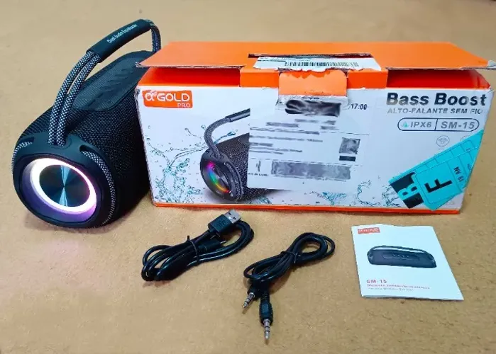 Caixa de som 60W - Bluetooth - Resistente a Água