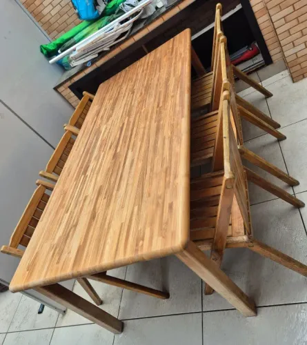 Mesa de madeira maciça 2,00 x 1,00 + 6 cadeiras | Curitiba