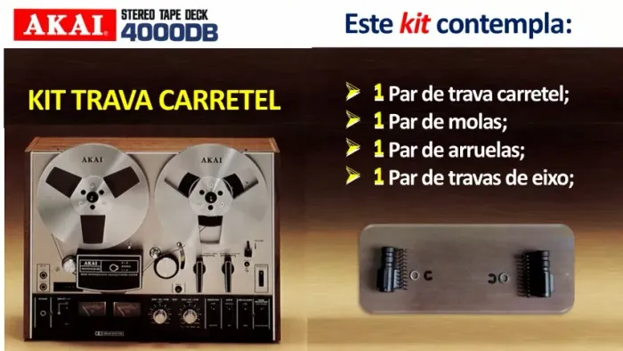 Akai 4000DB são as 2 travas de carretel e molas novas para reparo do tape de rolo