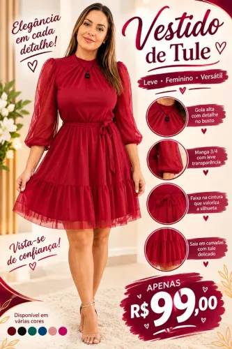 vestido de tule belíssimo