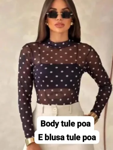 Body de bolinhas Petit poa tule preto hit do momento