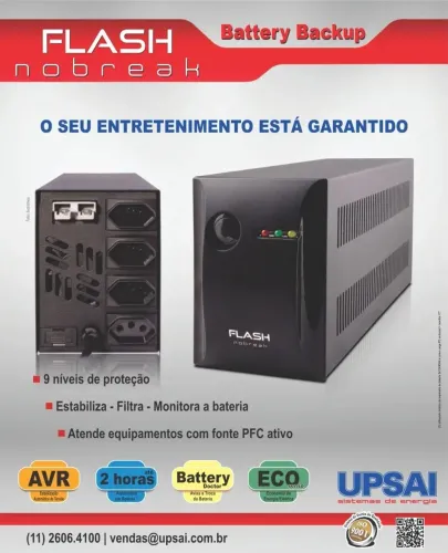 Flash Nobreak da Upsai - Bateria
