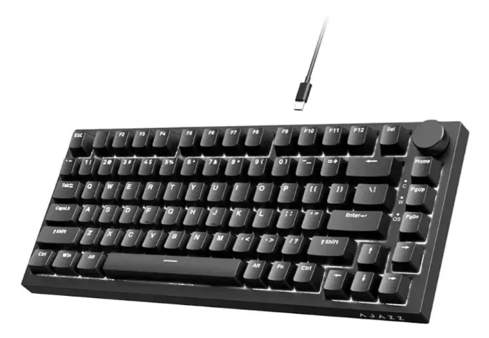 Teclado Gamer Com Fio Ajazz Ak820 Switch Vermelho e Chave Pbt