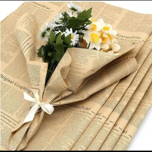 100 Folhas De Papel De Jornal, Papel De Embrulho De Flores