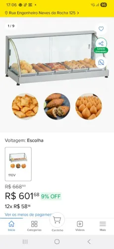 Estufa quente de salgados semi nova
