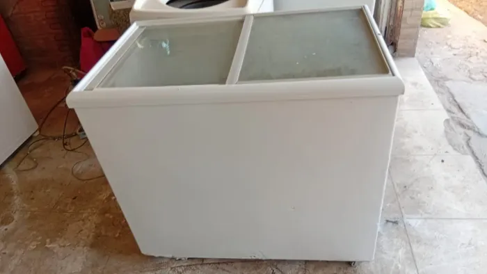 Freezer tampa de vidro
